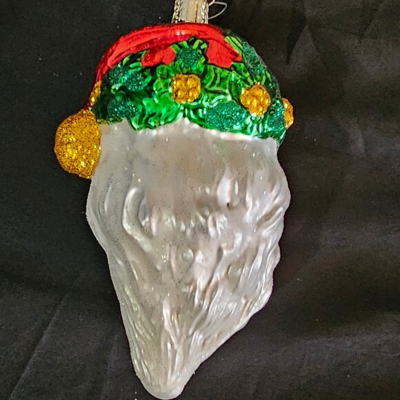 Merck Old World Christmas Festive Father Face Head Holiday Ornament Santa Claus - Picture 4 of 5